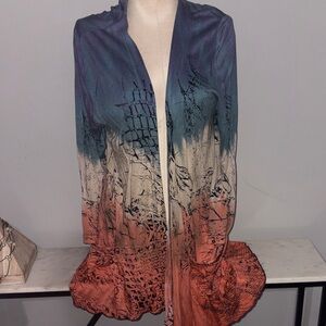 Multicolor Open Front Cardigan